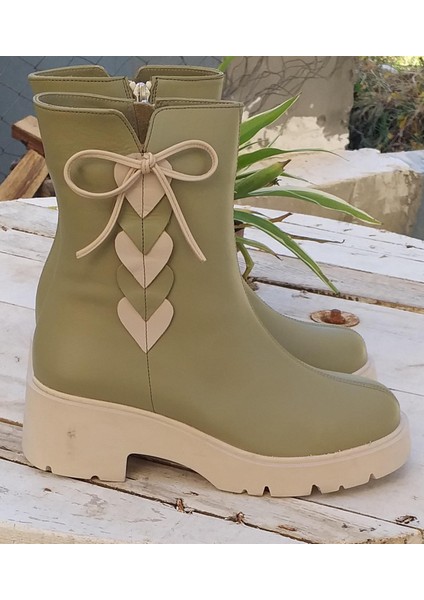 Nish N24120 Combincolor Kadın Hakiki Deri Günlük Bot