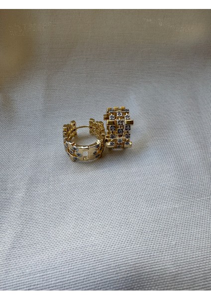 Özel Seri 3 Sıra Taşlı Halka Küpe modelleri