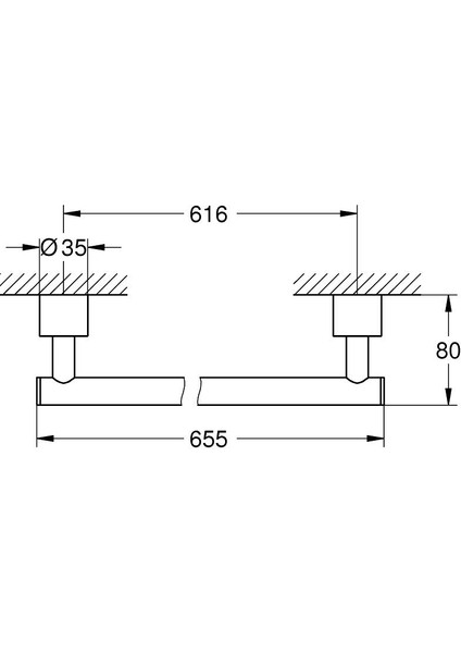 Uzun Havluluk 650 mm Atrio Krom – 40889000 fiyatları