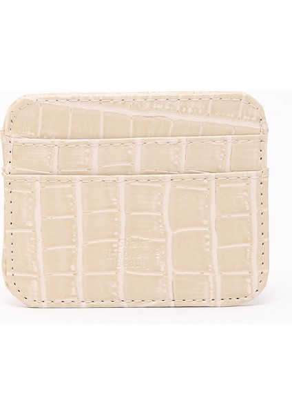 Krem SHK181 Kroko Suni Deri, 4 Kartlık ve Para Bölmeli, Unisex Kartlık