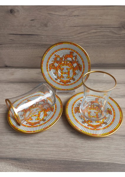 12 Parça 6 Kişilik Çay Seti Takımı Truva Serisi