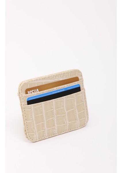 Krem SHK181 Kroko Suni Deri, 4 Kartlık ve Para Bölmeli, Unisex Kartlık fırsatları