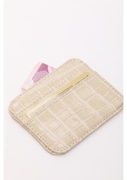 Krem SHK181 Kroko Suni Deri, 4 Kartlık ve Para Bölmeli, Unisex Kartlık indirimleri