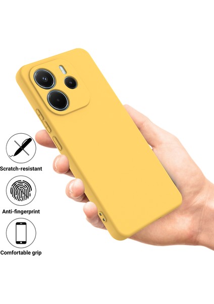 Xiaomi Redmi Note 14 4g Sıvı Silikon Kılıf Telefon Arka Kapağı El Kayışı Ile-Sarı (Yurt Dışından) fiyatları
