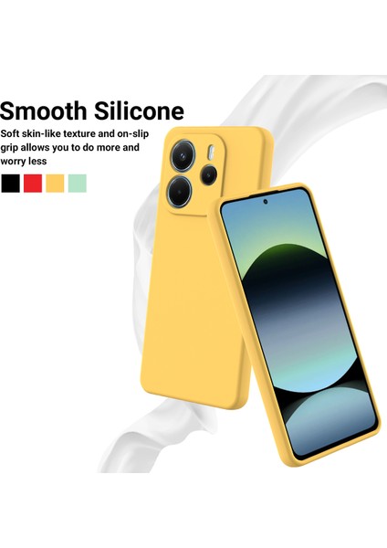 Xiaomi Redmi Note 14 4g Sıvı Silikon Kılıf Telefon Arka Kapağı El Kayışı Ile-Sarı (Yurt Dışından) modelleri