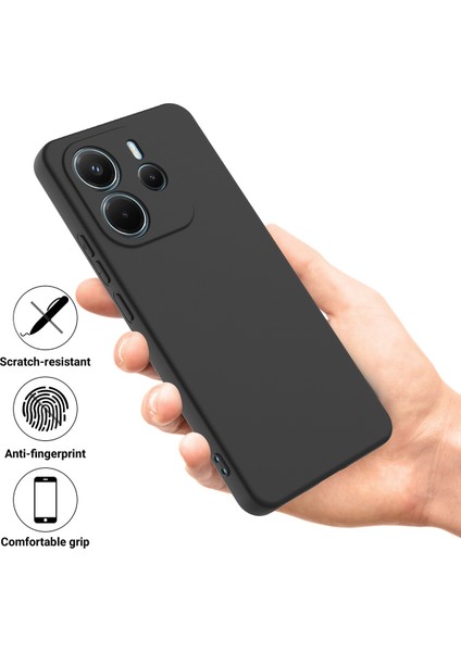 Xiaomi Redmi Note 14 4g Sıvı Silikon Kılıf Telefon Arka Kapağı El Kayışı Ile-Siyah (Yurt Dışından) fiyatları