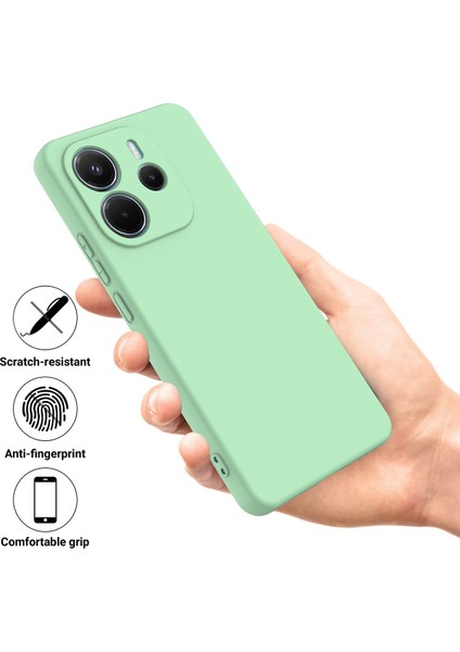 Xiaomi Redmi Note 14 4g Sıvı Silikon Kılıf Telefon Arka Kapağı El Kayışı Ile-Yeşil (Yurt Dışından) fiyatları