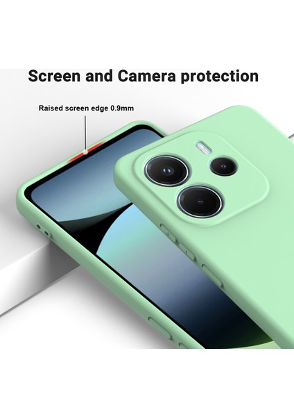 Xiaomi Redmi Note 14 4g Sıvı Silikon Kılıf Telefon Arka Kapağı El Kayışı Ile-Yeşil (Yurt Dışından) fırsatları