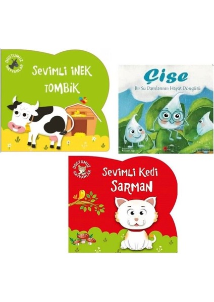Set Sevimli Inek Tombik Kitabı - Sevimli Kedi Sarman - (Çise Kitabı Hediye)