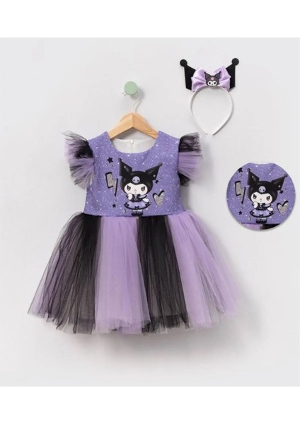 Kuromi Tüllü Kız Çocuk Elbise