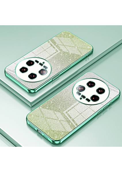 Xiaomi 14 Ultra Elektrokaplama Tasarım Degrade Parıltılı Cep Telefonu Kılıfı-Yeşil Için Telefon Kabuğu (Yurt Dışından) indirimleri