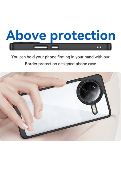 Xiaomi Poco F7 Ultra 5g/redmi K80 Pro 5g Kılıf Tpu+Akrilik Koruyucu Şeffaf Telefon Kılıfı-Siyah (Yurt Dışından) modelleri