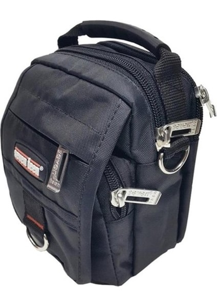 2349 Erkek Lüks Siyah Renk Küçük Bol Bölmeli El Çantası