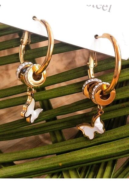 Gold Lüks Figürlü Gösterişli Sallantılı Küpe