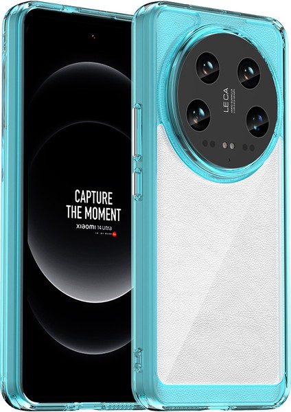 Xiaomi 14 Ultra Kılıf Düşmeye Dayanıklı Tpu+Akrilik Telefon Koruyucu Kılıf-Şeffaf Mavi (Yurt Dışından)