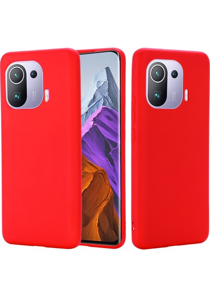 Xiaomi Mi 11 Pro-Kırmızı Için El Kayışlı Yumuşak Sıvı Silikon Telefon Kılıfı (Yurt Dışından) modelleri