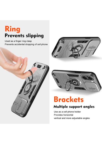 Xiaomi Poco X7 Pro 5g/redmi Turbo 4 5g Kılıf Sürgülü Camshield Kickstand Pc+Tpu Telefon Kılıfı-Gri (Yurt Dışından) fırsatları