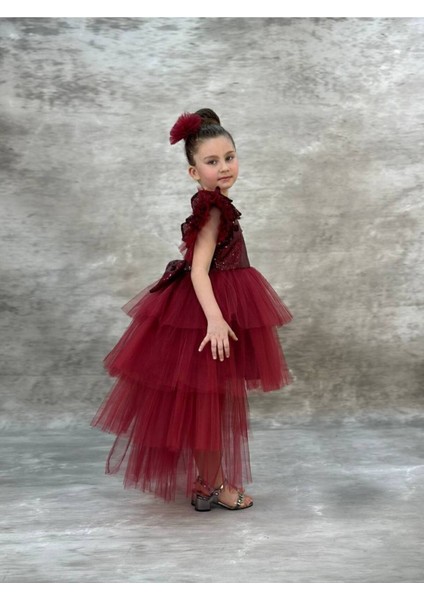 Pul Payet Kuyruklu Çocuk Abiye Elbise modelleri