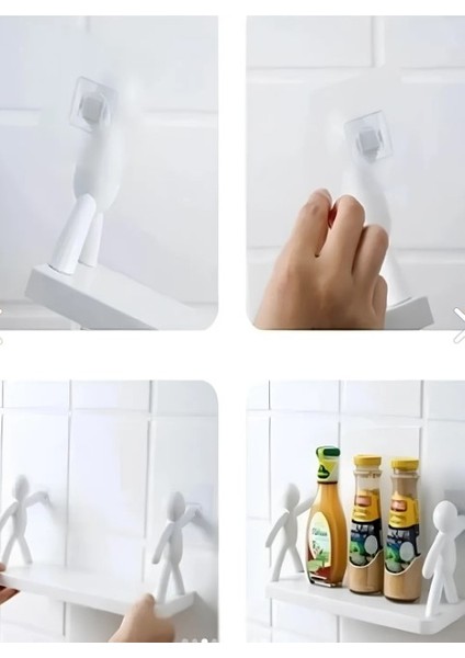 Insan Figürlü Yapışkanlı Çok Amaçlı Duvar Rafı fırsatları