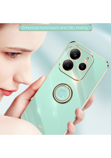 Xınlı Xiaomi Redmi Note 14 5g Kılıf Halka Kickstand Elektrokaplama Tpu Telefon Kılıfı-Camgöbeği (Yurt Dışından) fırsatları