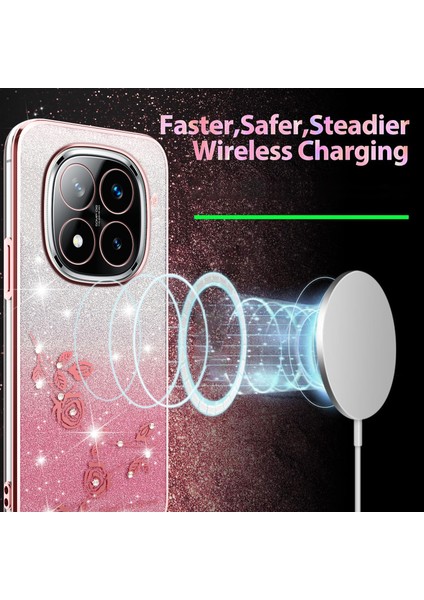 Kadem Xiaomi Redmi Note 14 Pro+5g Kılıf Çiçek Tpu Esnek Degrade Telefon Kılıfı-Gül Altını (Yurt Dışından) modelleri