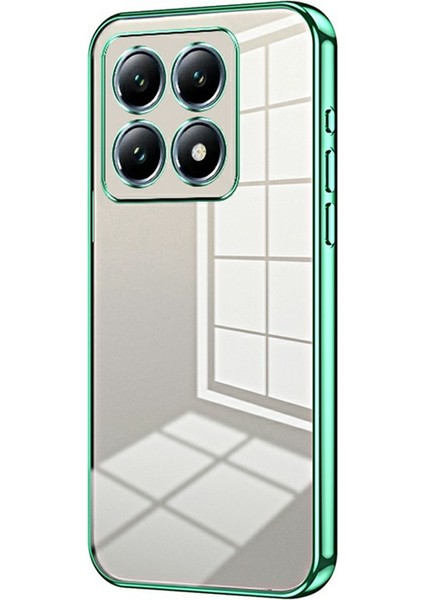 Xiaomi 14T Pro Kılıf Galvanik Çerçeve Yumuşak Tpu Telefon Kılıfı-Yeşil (Yurt Dışından)