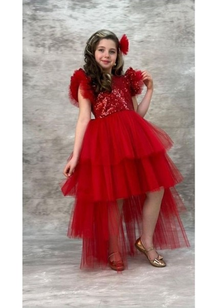 Pul Payet Kuyruklu Çocuk Abiye Elbise fiyatları