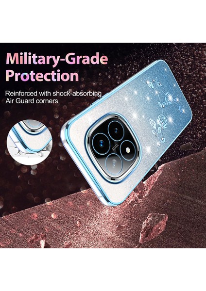 Kadem Xiaomi Redmi Note 14 Pro+5g Kılıf Çiçek Tpu Esnek Degrade Telefon Kılıfı-Mavi (Yurt Dışından) fırsatları