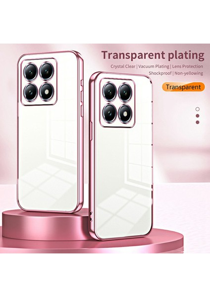 Xiaomi 14T Pro Kılıf Galvanik Çerçeve Yumuşak Tpu Telefon Kılıfı-Pembe (Yurt Dışından) fiyatları