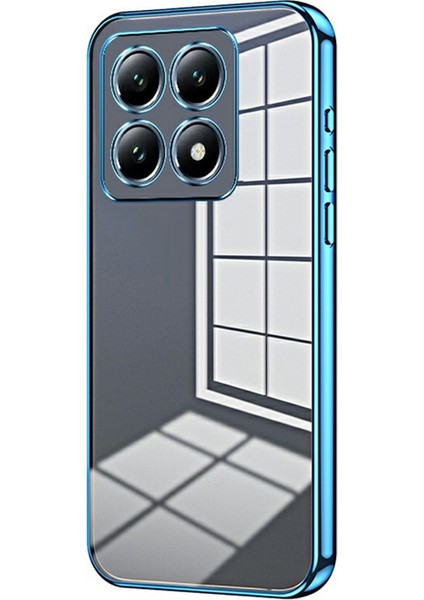 Xiaomi 14T Pro Kılıf Galvanik Çerçeve Yumuşak Tpu Telefon Kılıfı-Mavi (Yurt Dışından)
