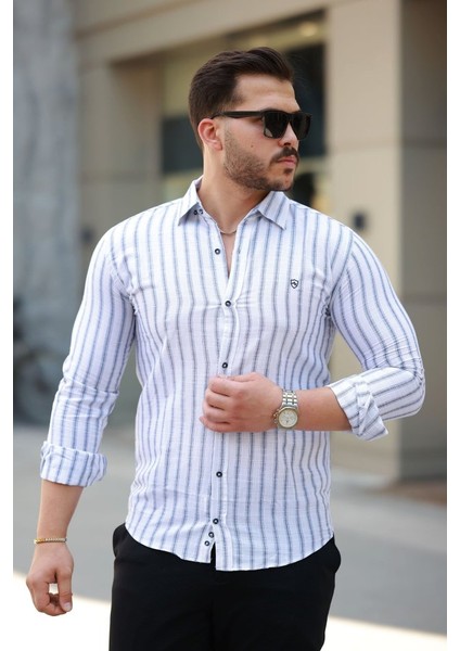 Erkek Çizgili Uzun Kollu Gömlek