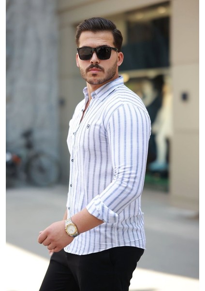 Erkek Çizgili Uzun Kollu Gömlek fiyatları