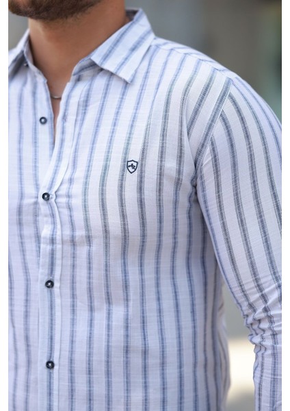 Erkek Çizgili Uzun Kollu Gömlek modelleri