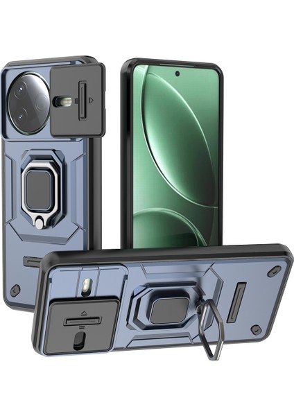 Xiaomi Poco F7 Pro 5g/redmi K80 5g Kılıf Pc+Tpu Kickstand Telefon Koruyucu Lens Kapağı-Mavi (Yurt Dışından)