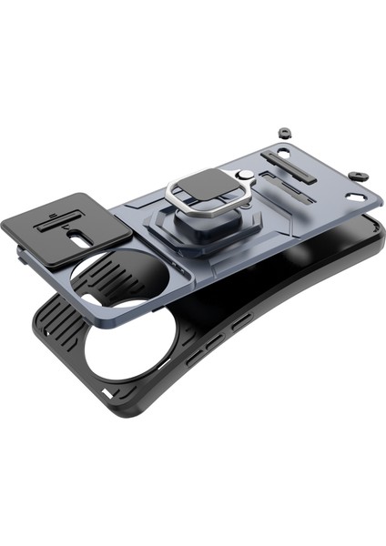 Xiaomi Poco F7 Pro 5g/redmi K80 5g Kılıf Pc+Tpu Kickstand Telefon Koruyucu Lens Kapağı-Mavi (Yurt Dışından) modelleri