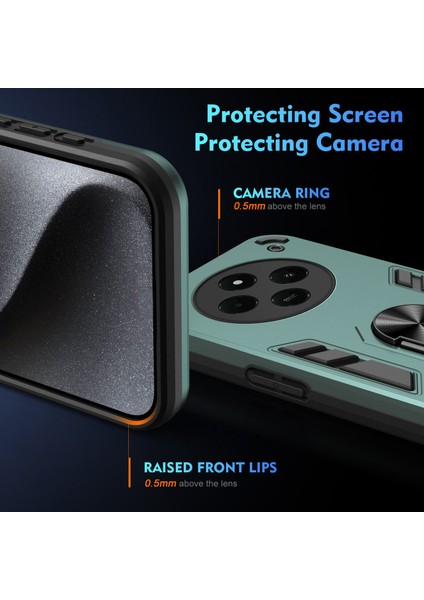 Xiaomi Redmi A4 5g Kılıf Pc+Tpu Drop Defend Telefon Kılıfı Halkalı Kickstand-Yeşil (Yurt Dışından) fırsatları