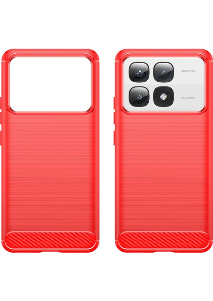 Xiaomi 14T Pro Kılıfı Karbon Fiber Doku Tpu Fırçalanmış Telefon Kılıfı-Kırmızı (Yurt Dışından) fiyatları