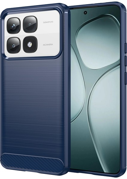 Xiaomi 14T Pro Kılıfı Karbon Fiber Doku Tpu Fırçalanmış Telefon Kılıfı-Mavi (Yurt Dışından)