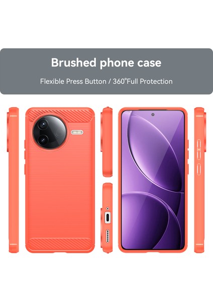 Xiaomi Poco F7 Pro 5g/redmi K80 5g Kılıf Koruyucu Telefon Kılıfı Karbon Fiber Doku Fırçalanmış-Kırmızı (Yurt Dışından) fırsatları