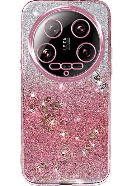 Kadem Xiaomi 14 Ultra Kılıf Bling Glitter Tpu Koruyucu Telefon Kılıfı-Gül Altını (Yurt Dışından)