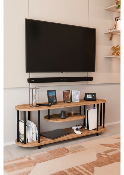 Modern Tv Ünitesi Ahşap Raflı 2 Katlı Televizyon Sehpası Minimalist,dayanıklı, Fonksiyonel Tv Standı fiyatları