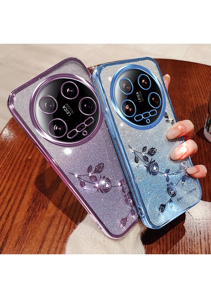 Kadem Xiaomi 14 Ultra Kılıf Bling Glitter Tpu Koruyucu Telefon Kılıfı-Mor (Yurt Dışından) modelleri