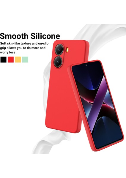 Xiaomi Redmi Turbo 4 5g/xiaomi Poco X7 Pro 5g Sıvı Silikon Kılıf Telefon Arka Kapağı El Kayışı Ile-Kırmızı (Yurt Dışından) modelleri