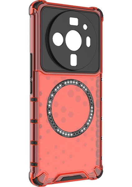 Xiaomi 12S Ultra 5g Manyetik Kılıf Darbeye Dayanıklı Petek Tpu+Pc Telefon Kılıfı-Kırmızı (Yurt Dışından) modelleri