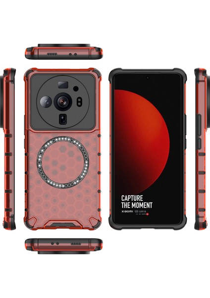 Xiaomi 12S Ultra 5g Manyetik Kılıf Darbeye Dayanıklı Petek Tpu+Pc Telefon Kılıfı-Kırmızı (Yurt Dışından) fırsatları