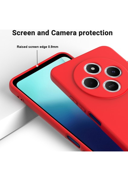 Xiaomi Poco C75 4g/redmi 14R 5G/14C 4g/a4 5g Kılıf Sıvı Silikon Çizilmez Telefon Kılıfı El Kayışı Ile-Kırmızı (Yurt Dışından) modelleri