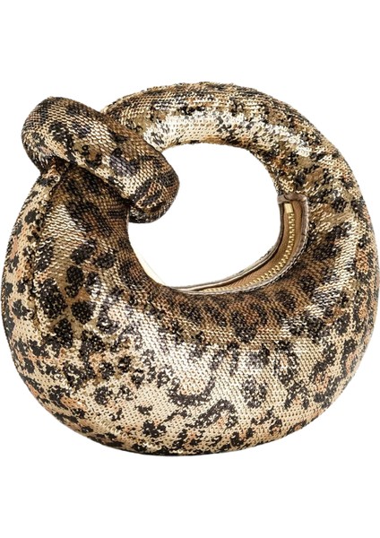 Jw Peı Leopar Abacus Metalik Pullu Mini Üst Saplı Çanta modelleri