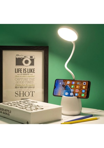 3 Modlu Kıvrımlı Bükülebilir Kalemlikli Masa Lambası