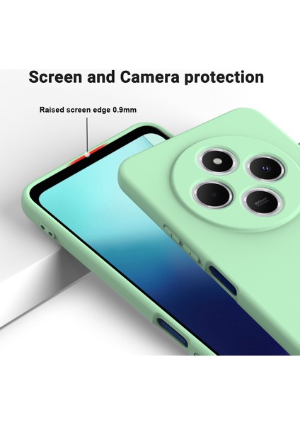 Xiaomi Poco C75 4g/redmi 14R 5G/14C 4g/a4 5g Kılıf Sıvı Silikon Çizilmez Telefon Kılıfı El Kayışı Ile-Yeşil (Yurt Dışından) modelleri