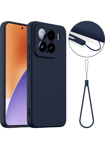 Xiaomi 15 Kılıfı Magsafe Sıvı Silikon Telefon Kılıfı ile Uyumludur - Kordonlu - Koyu Mavi (Yurt Dışından)